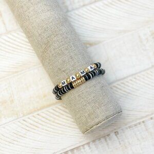 'Mama' Stretch Bracelet Sets | Jet